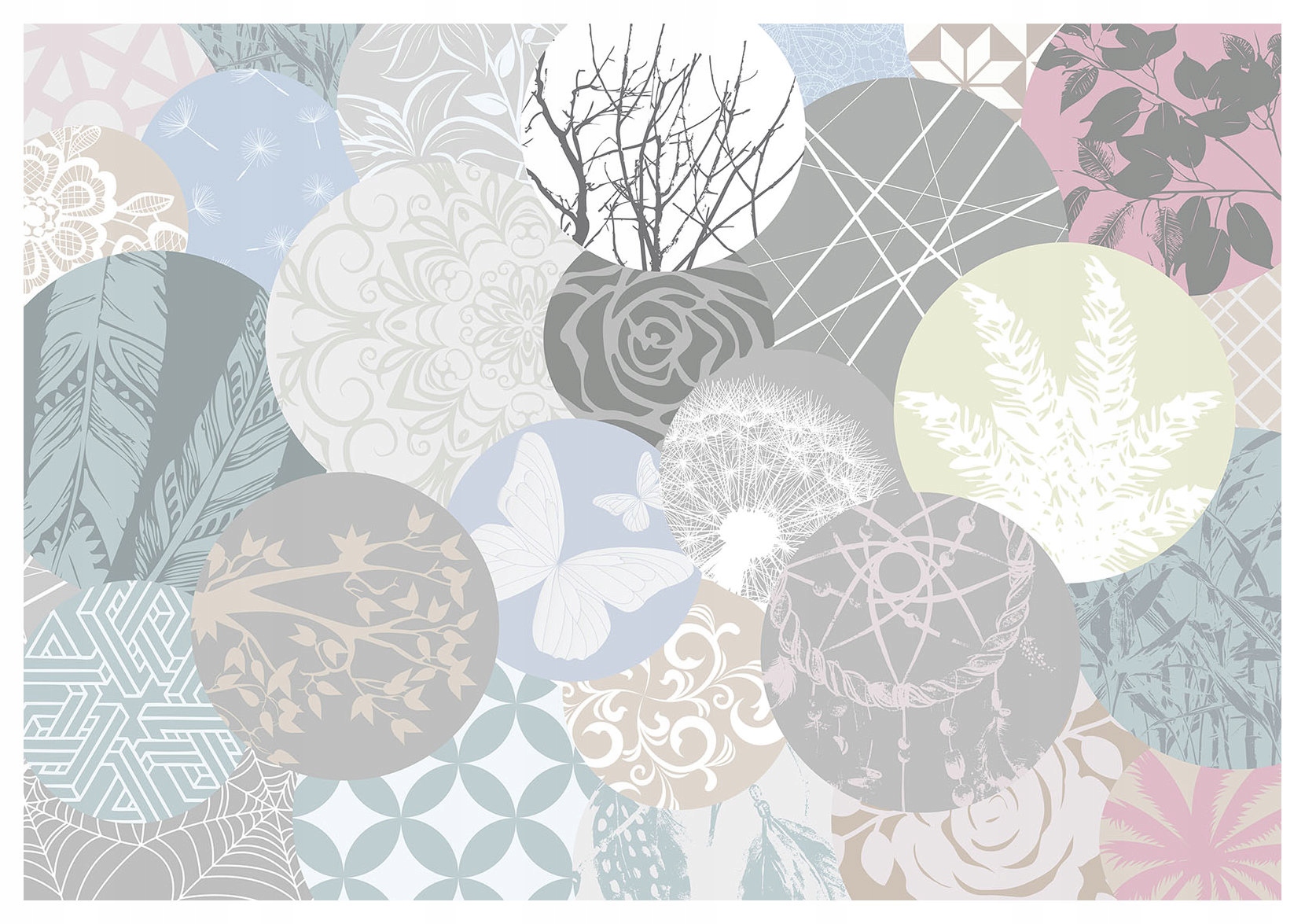 Fototapeta Pastelová magie Kola květiny motýli vintage 368x280 vinyl lepidlo