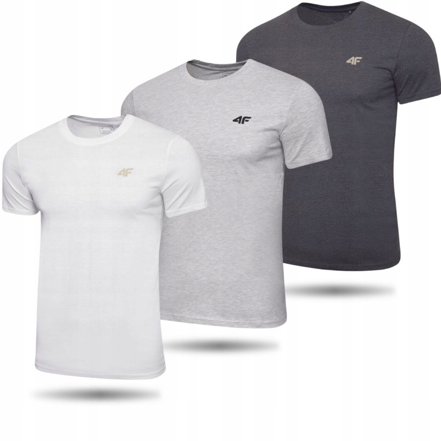 Zestaw 3x Koszulka Męska Sportowa 4F T-shirt Bluzka Na Co Dzień