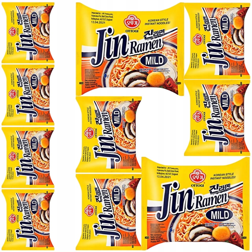 Levně 10x Korejská instantní polévka Jin Ramen MILD Jemná 120 g Ottogi