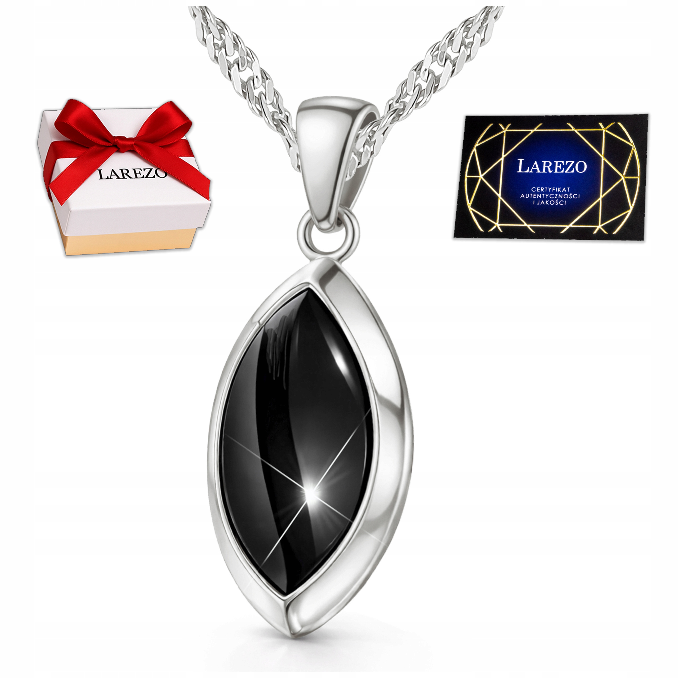 Stříbrný černý náhrdelník Onyx Dámský přívěsek Onyx s onyxem Stříbro 925