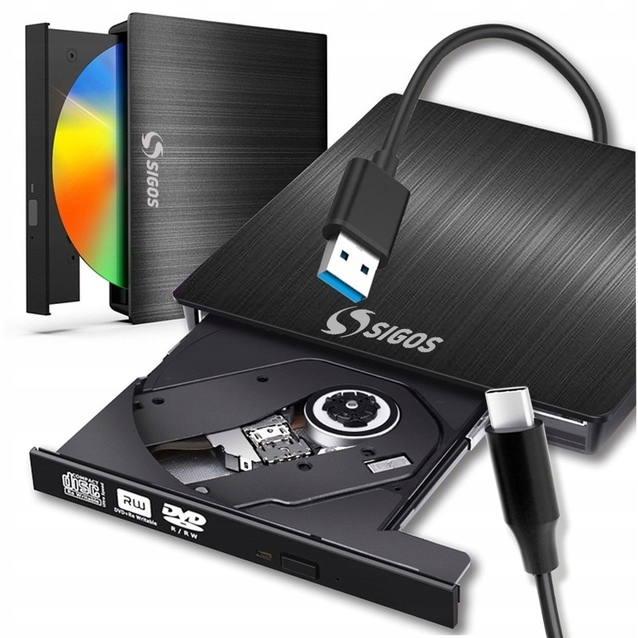 NAPĘD ZEWNĘTRZNY CD DVD ODTWARZACZ PŁYT PRZENOŚNY NAGRYWARKA USB-C 3.0 ...