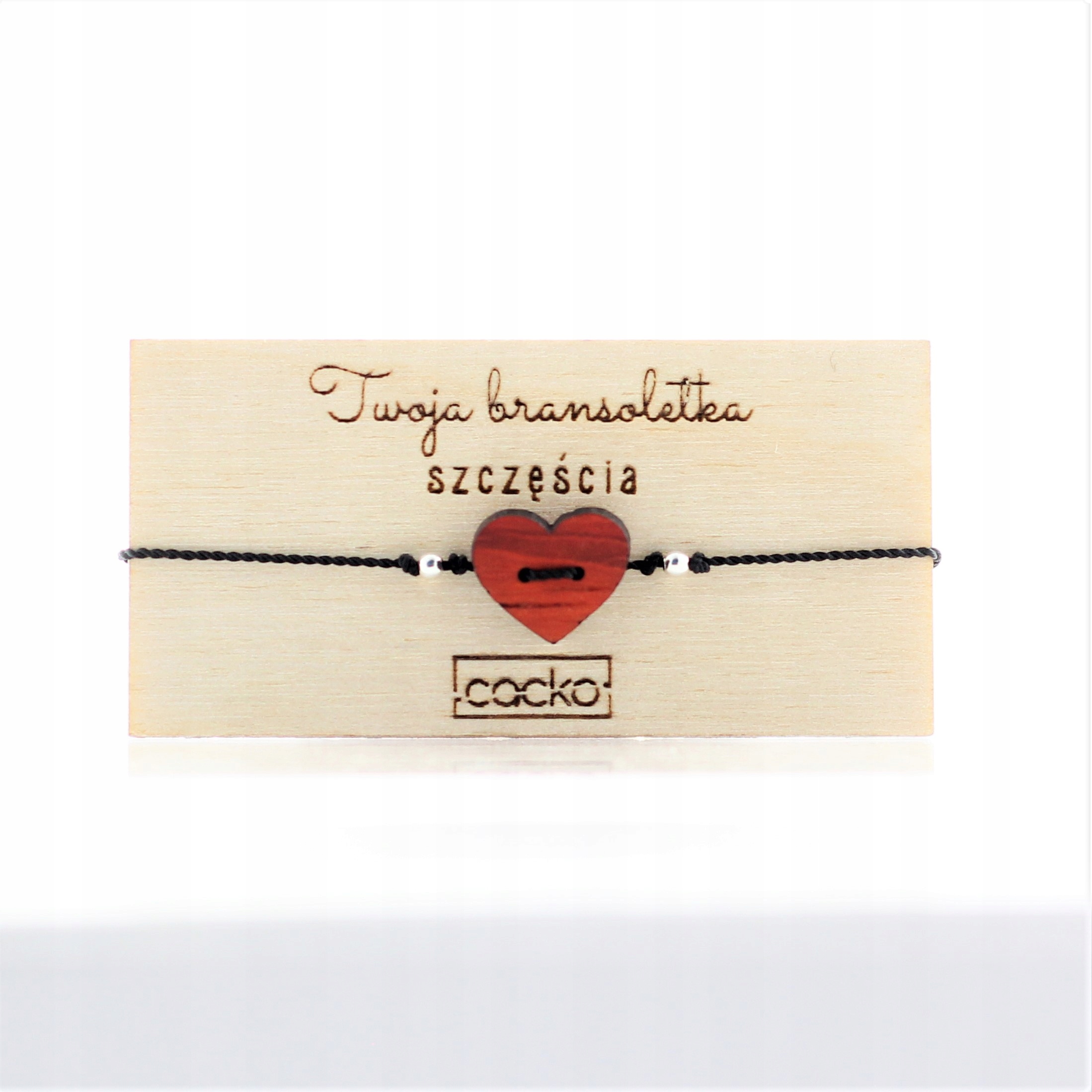 

Bransoletka szczęścia sznurkowa Serce Srebro 925