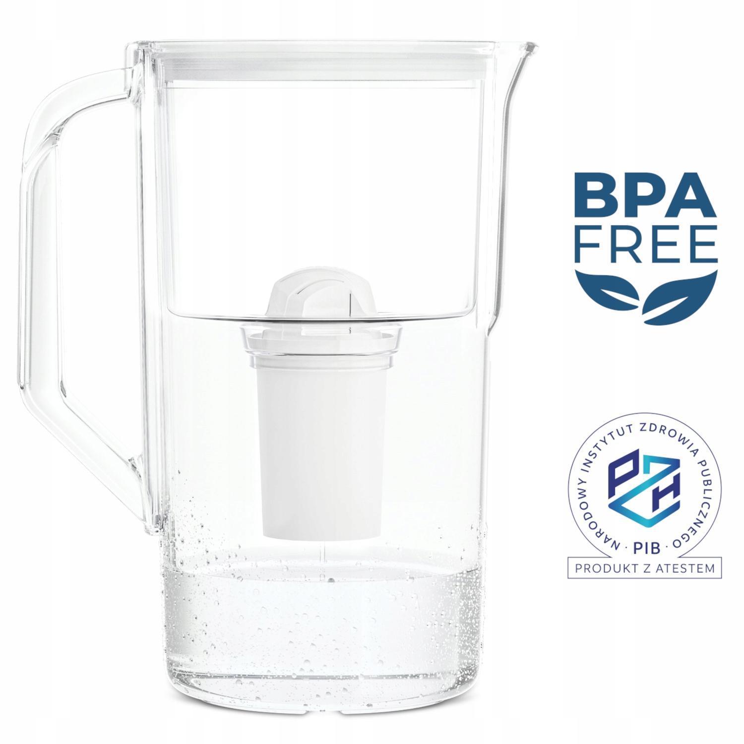 Dzbanek filtrujący Wessper D1 SOLID FutureFlow 2,8l + 6x filtr aquaclassic Kolor dominujący biały