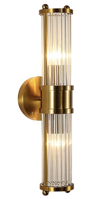 Nástěnná Křišťálová Lampa Sloupová Křišťálová 50 CM Zlatá, Velká