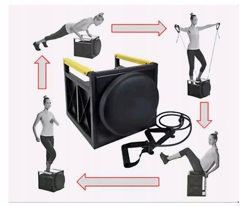 Stepper kostka fitness Cube skrzynia pufa pompki dipy 5w1 Demo