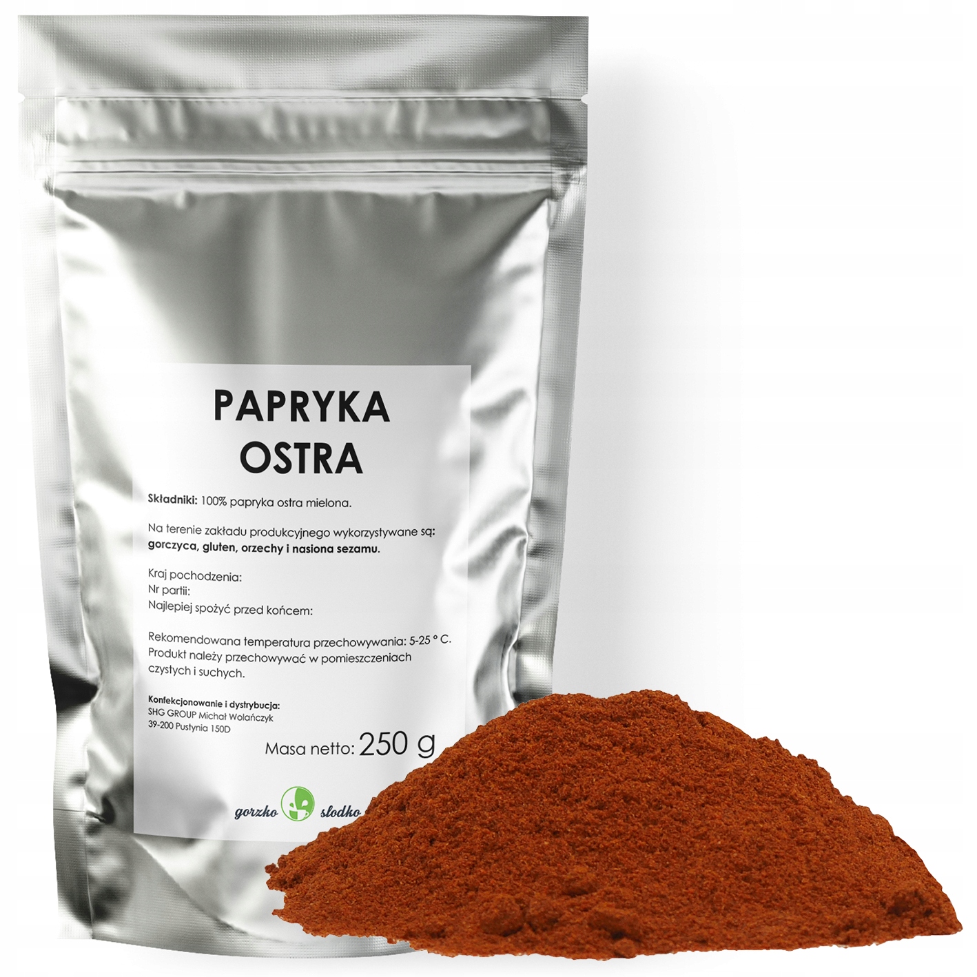 PAPRYKA OSTRA mielona 250g Waga 250 g