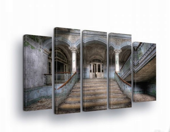 Obraz 150x100 Opustená budova ruiny staré schody architektúra história