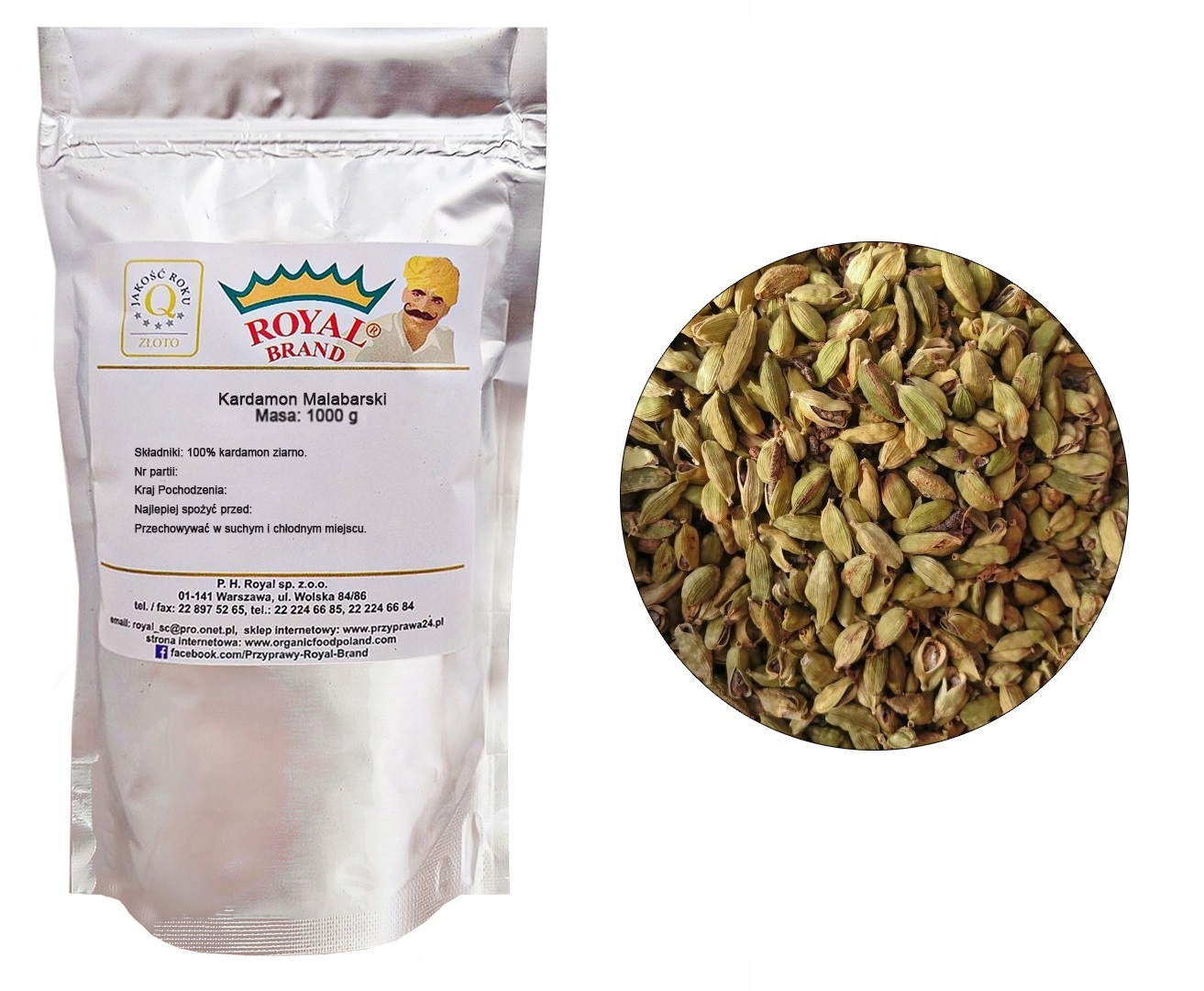 Kardamom Celý 1kg Zrno Semena Velký Balíček