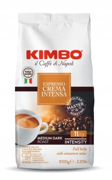 Levně Káva Zrnková 1 kg Smíšená Kimbo Crema Intensa do Kávovaru 1000 g