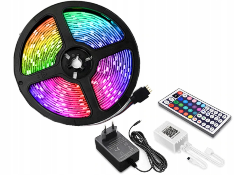 

Dekoracyjna Taśma Led Rgb 5M Sterowana Pilotem