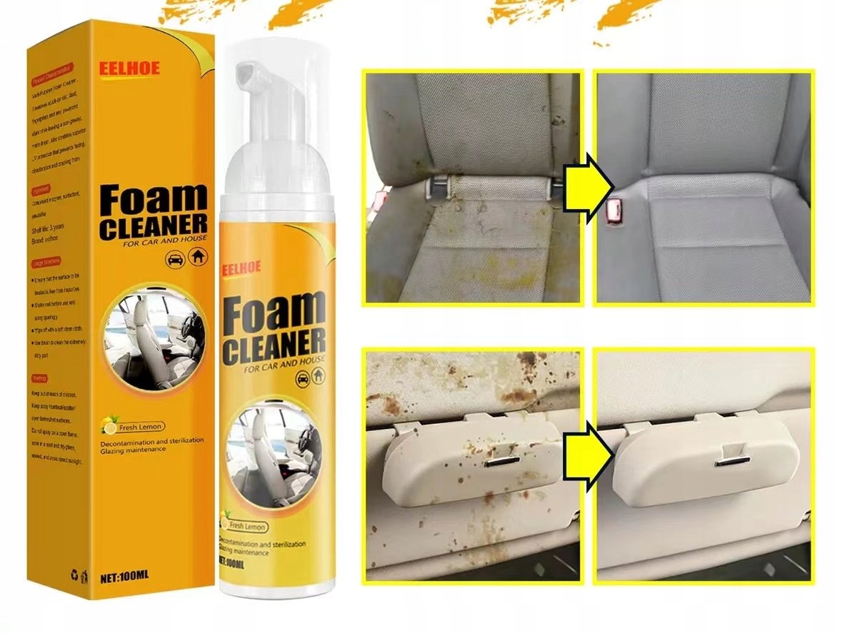 PIANKA DO CZYSZCZENIA TAPICERKI WNĘTRZA SAMOCHODU AUTA Foam Cleaner 100ml Postać pianka