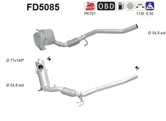 AS FD5085 фильтр твердых частиц, система выпускной