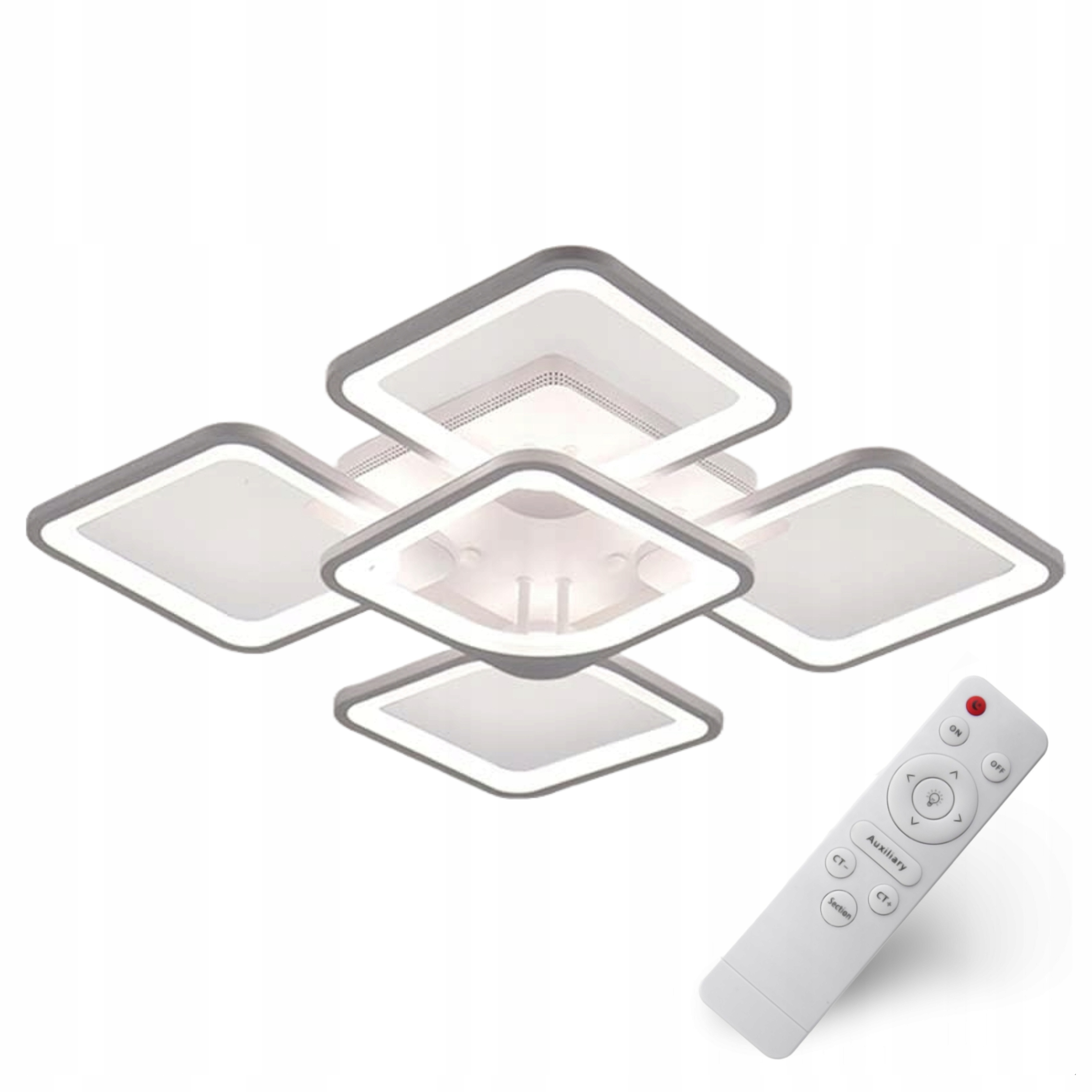 Stropná Lampa Stropné Svietidlo Led Luster 55CM Biela Moderná S Pilotom Variabilná