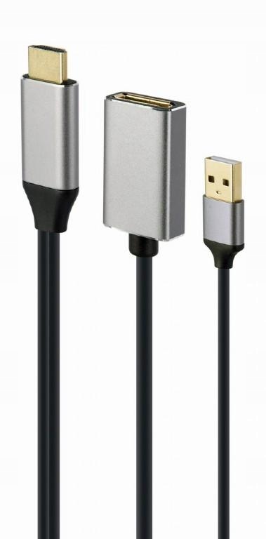 Adapter Hdmi do Dp 4K 60Hz Usb-a powered
