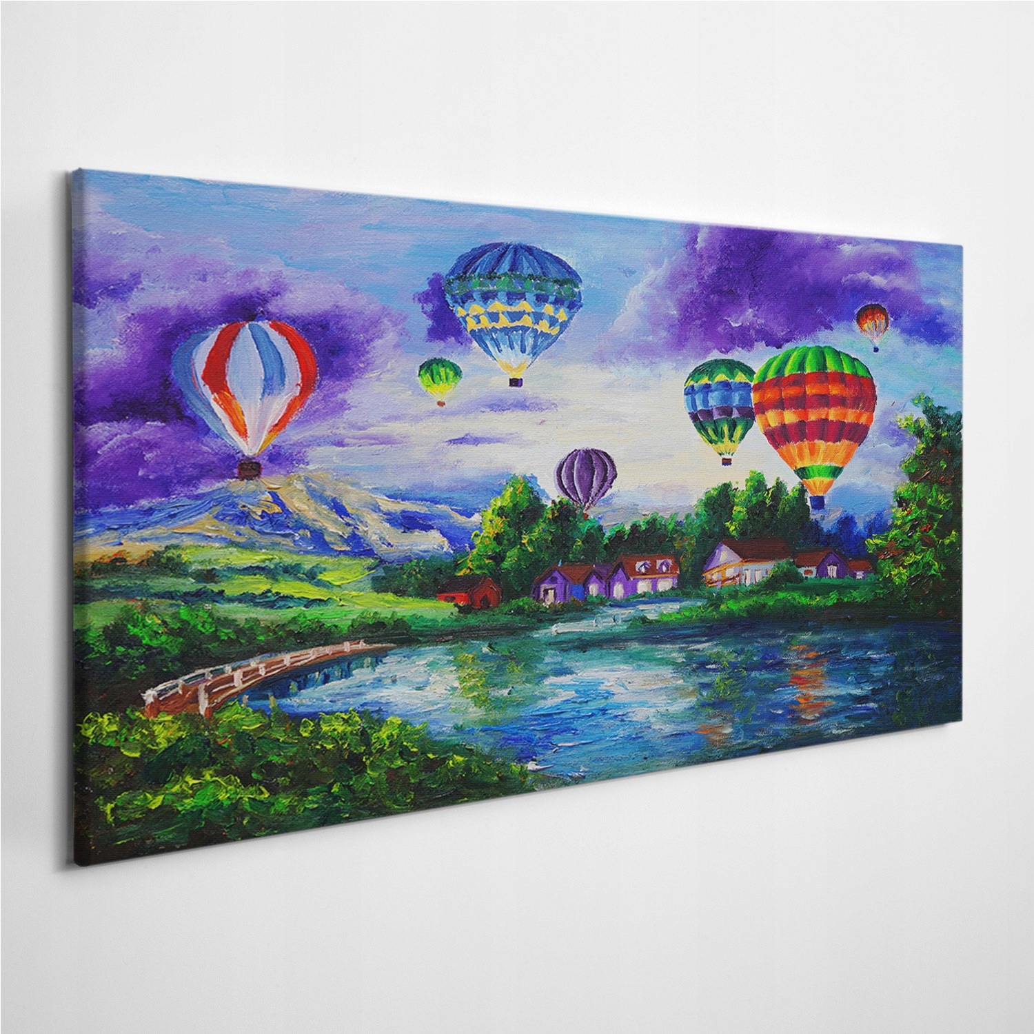 

Foto-obraz z zdjęciem Wioska Balony Woda 140x70 cm