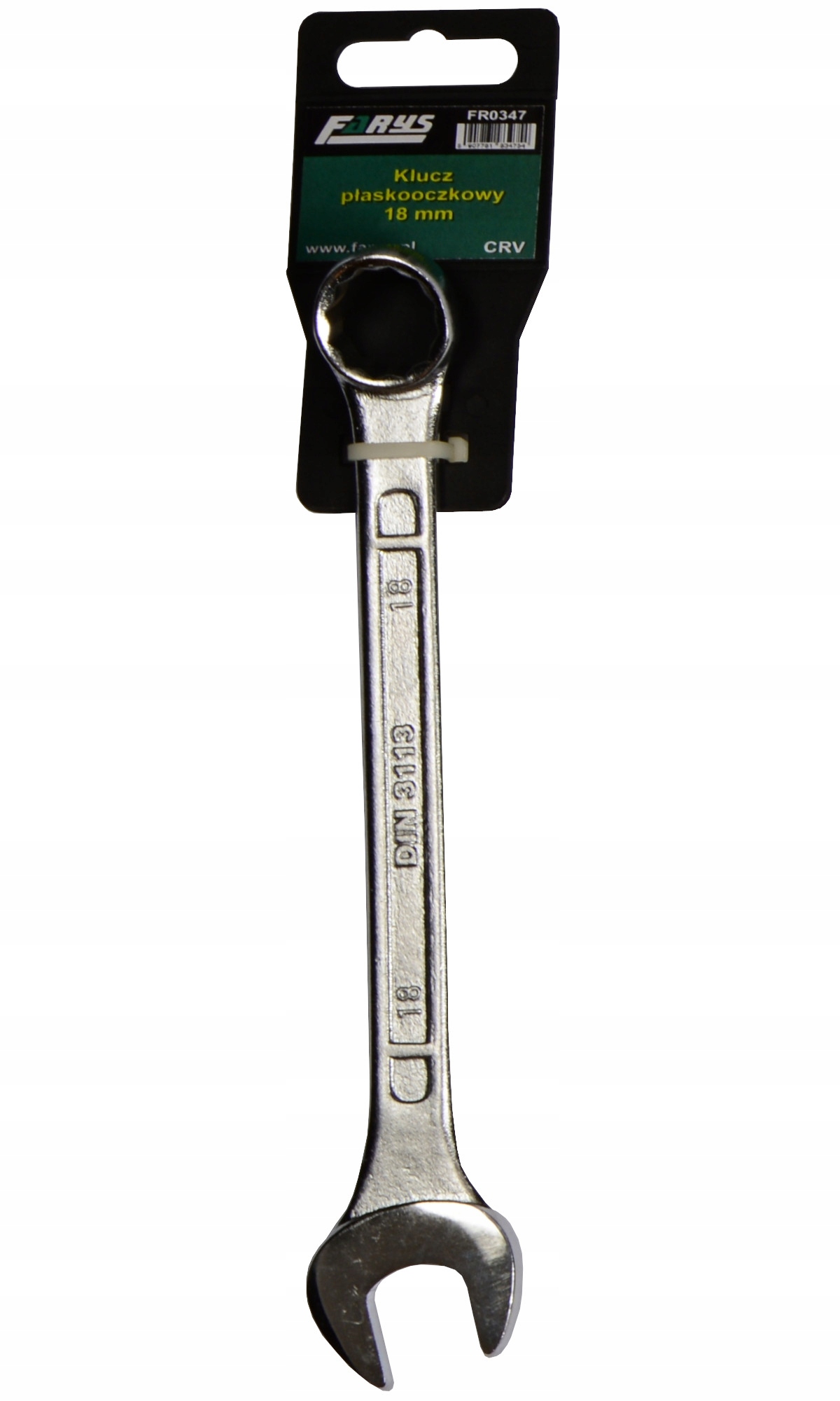Klucz Płasko-oczkowy Płaski Oczkowy Ręczny 18mm CrV Stalowy Chrom FR0347