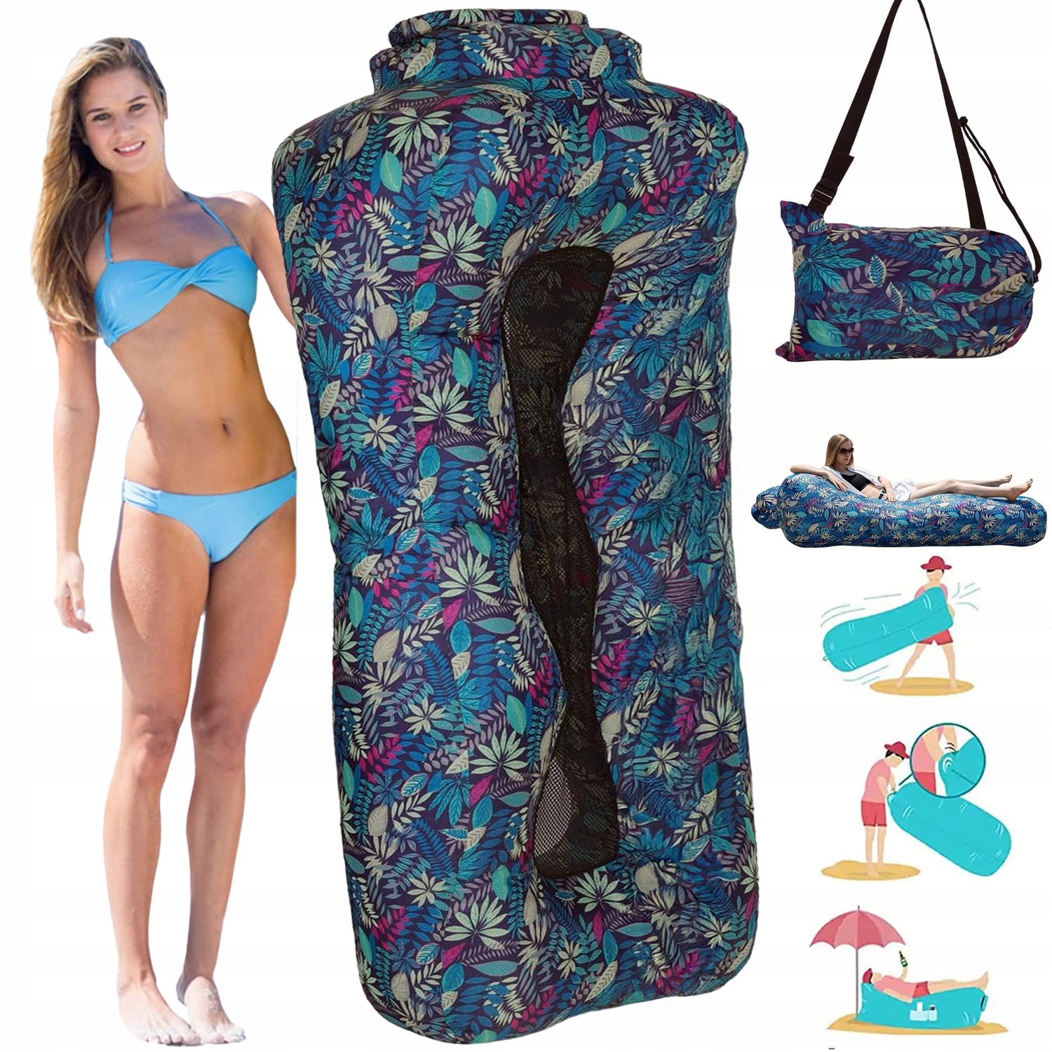 Lazy Bag Rozkládací Nafukovací Pohovka Na Pláže Křeslo Matrace Lehátko Silné