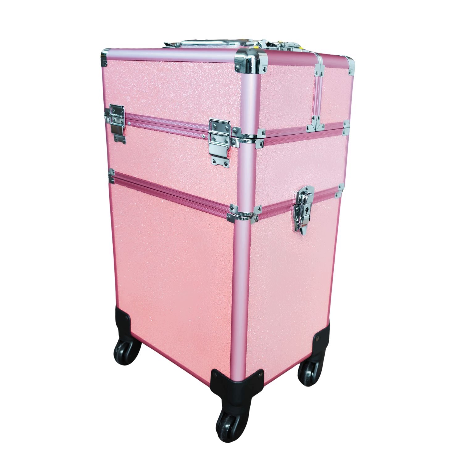 Kuferek Fryzjersko-Kosmetyczny Brokat Pink