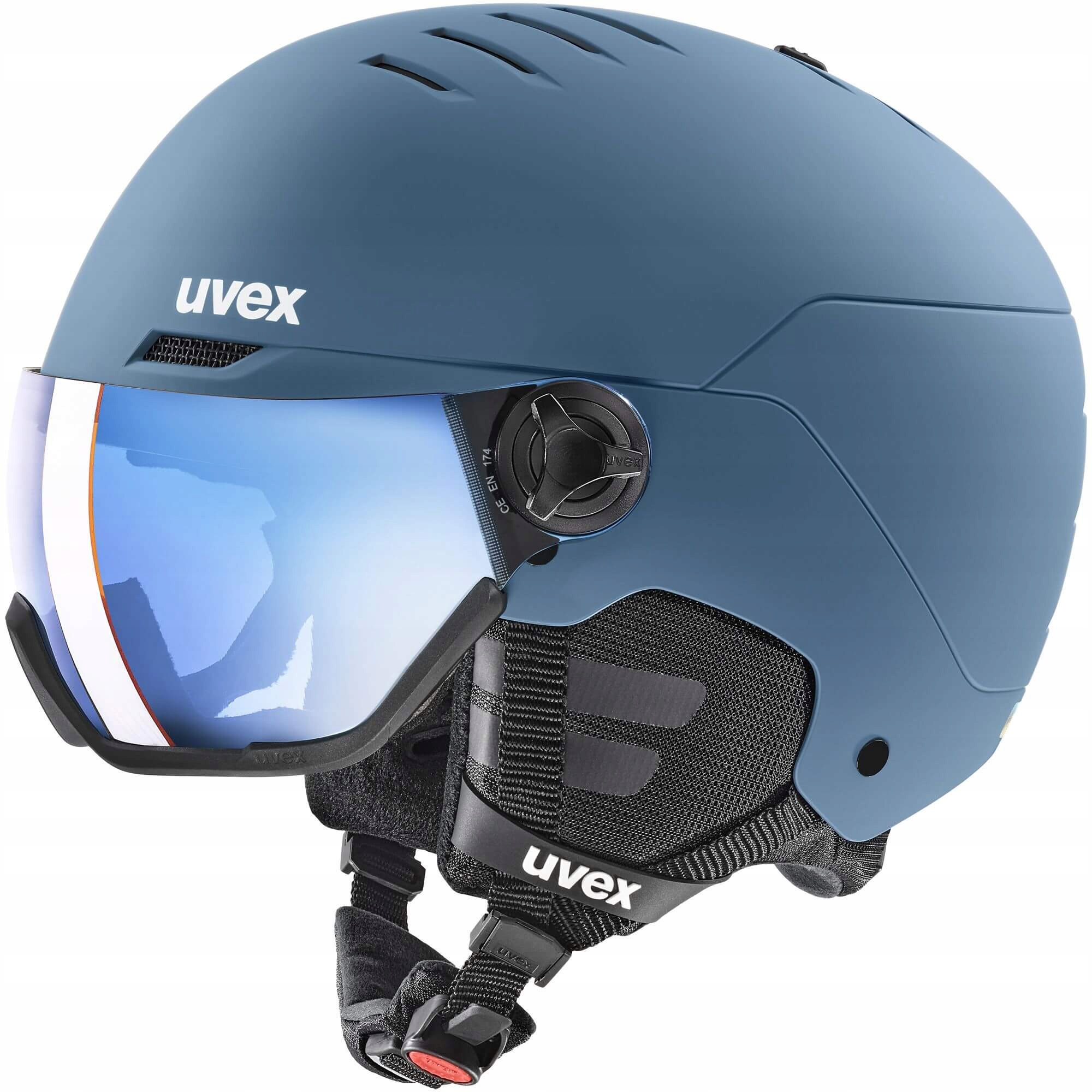 Lyžařská přilba Uvex Wanted Visor modrá 54-58