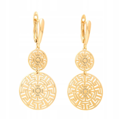 KOLCZYKI ZŁOTE STAL CHIRURGICZNA WISZĄCE GRECKIE