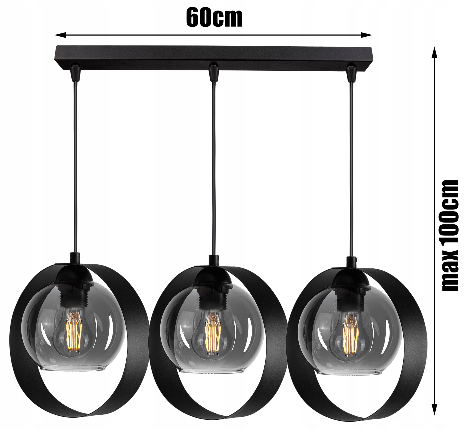SZKLANA LAMPA WISZĄCA ŻYRANDOL PLAFON KULA LED Kolekcja LOFT