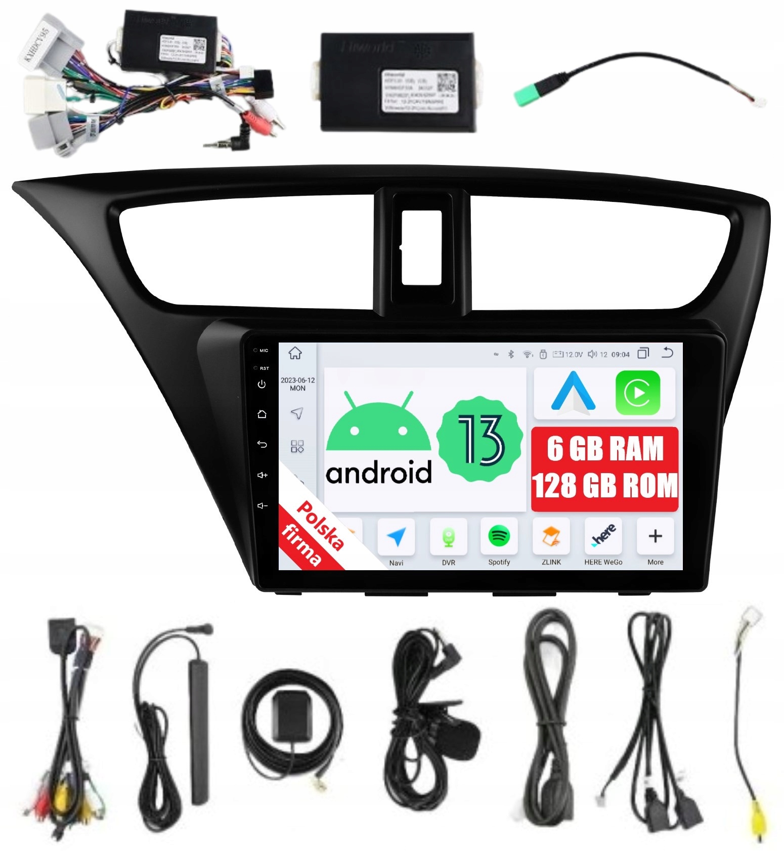 Navigace Rádio 2DIN Android Honda CIVIC IX 9 6/128 Gb Dsp Carplay Lte