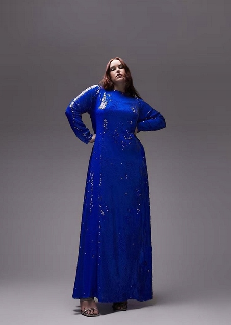 Flitrová Koktejlová Šaty Pro Plnoštíhlou Ženu 46 3XL