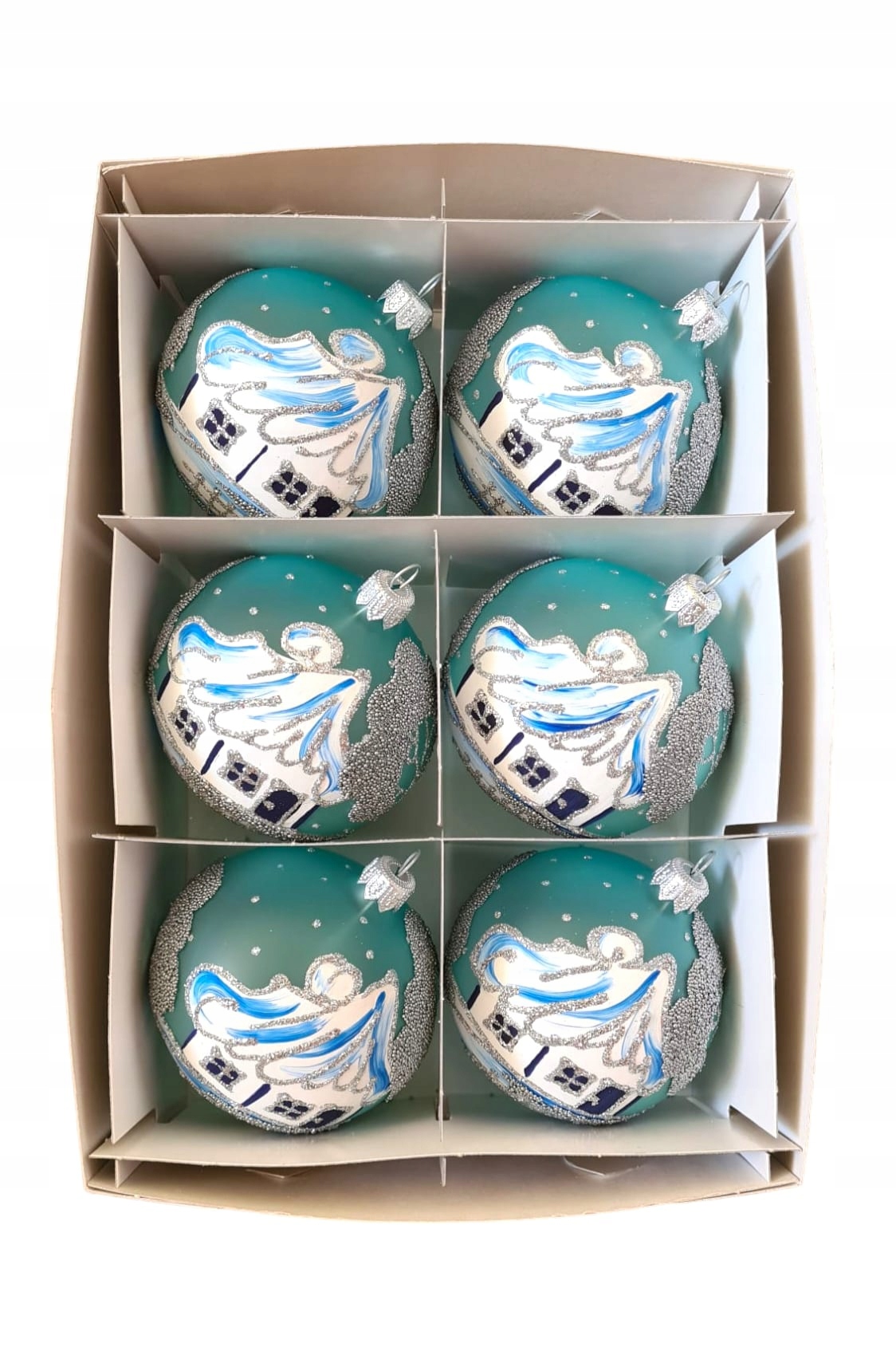 BOMBKI CHOINKOWE SZKLANE DEKOROWANE 8 cm. Marka Atelier Agnes