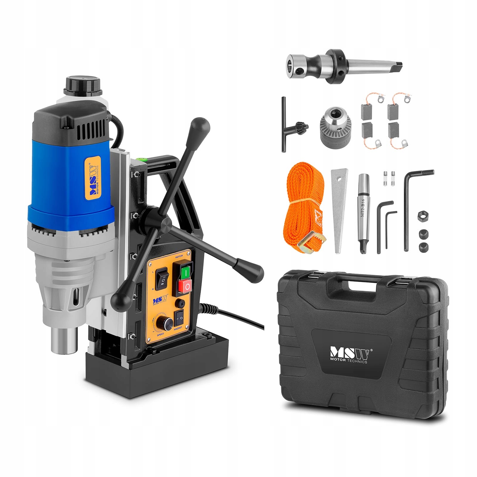 Wiertarka magnetyczna ze stopą magnetyczną Walizka 1680W MSW-MD60-PRO