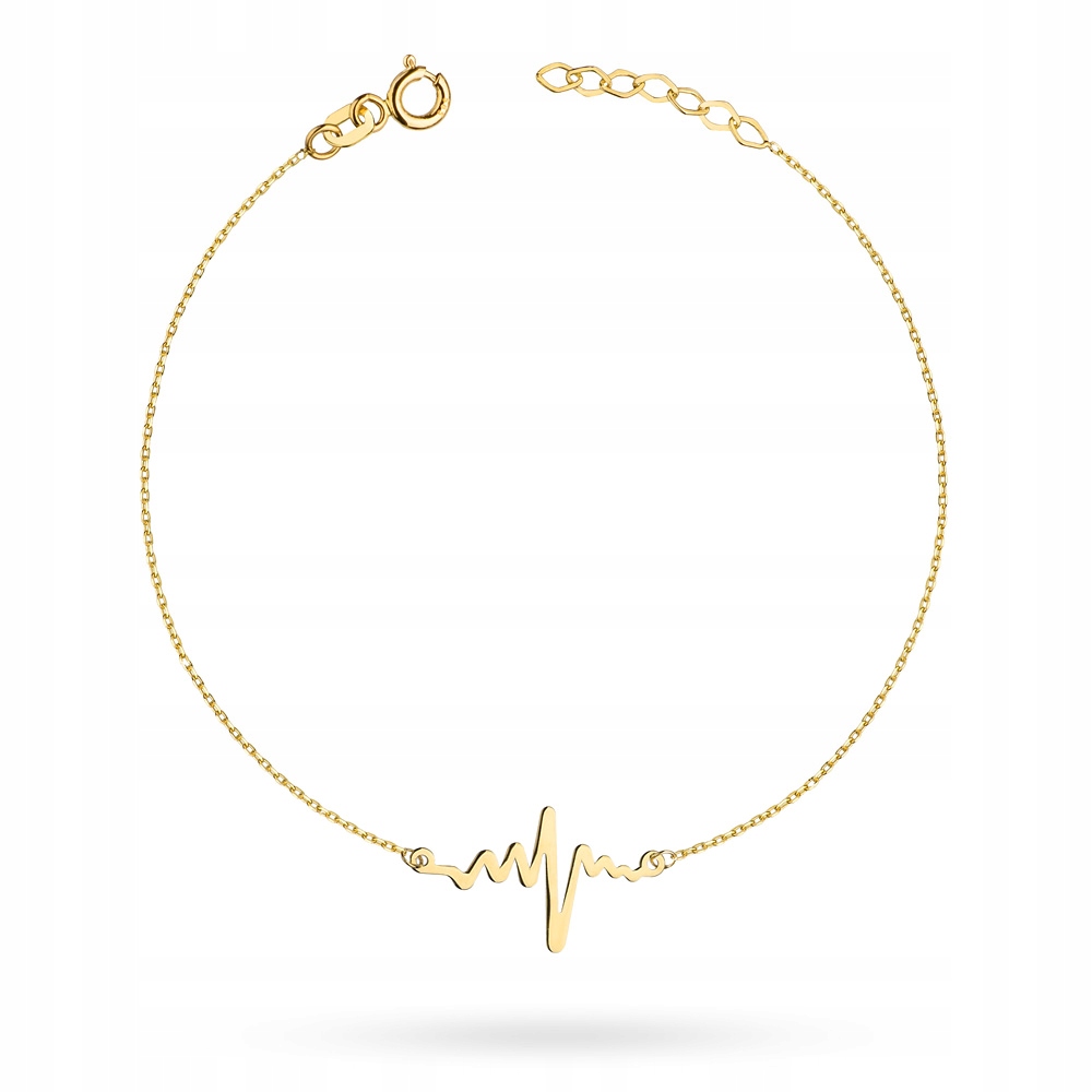 Zlatý Náramek Dámský pr. 585 14k Celebrita Puls Srdce Krabička