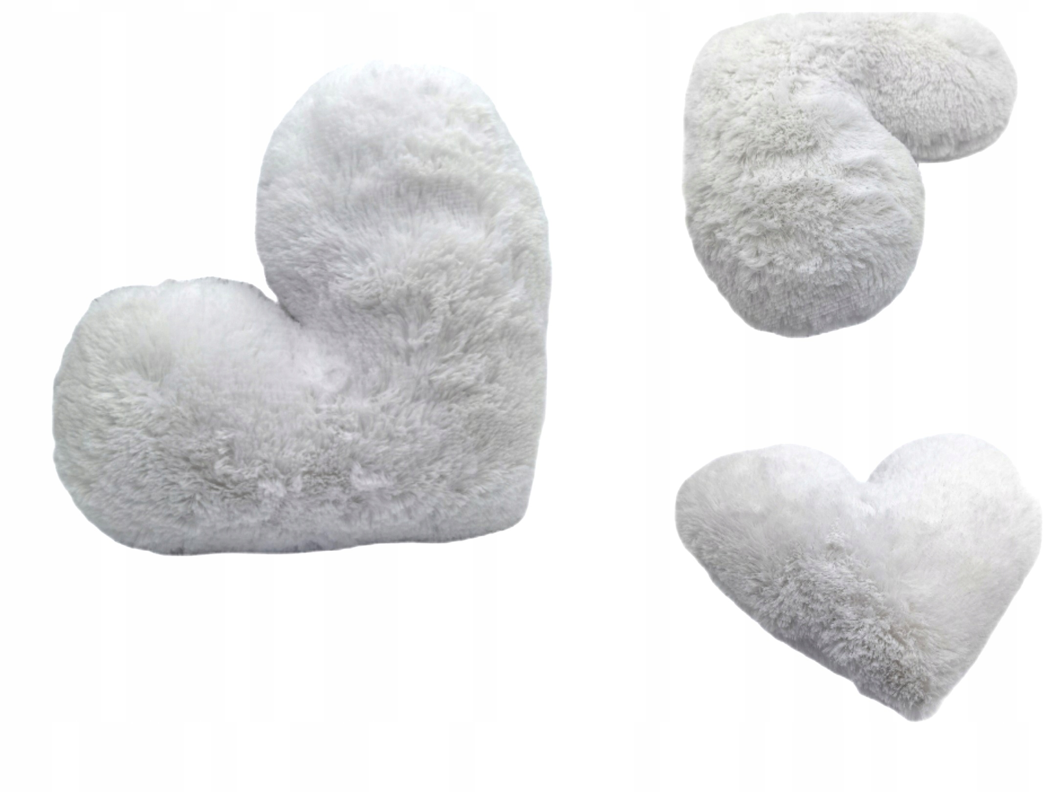 Poduszka ozdobna - serce (biała włochata)