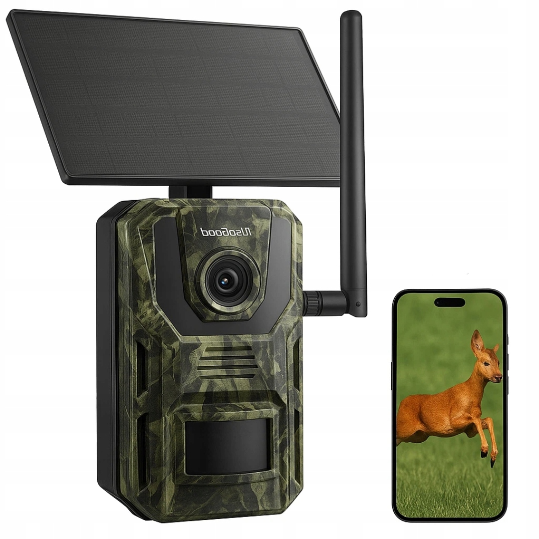 Lesní kamera 2K 4G Lte s Gps, solárním panelem a 32GB kartou, IP65 940nm