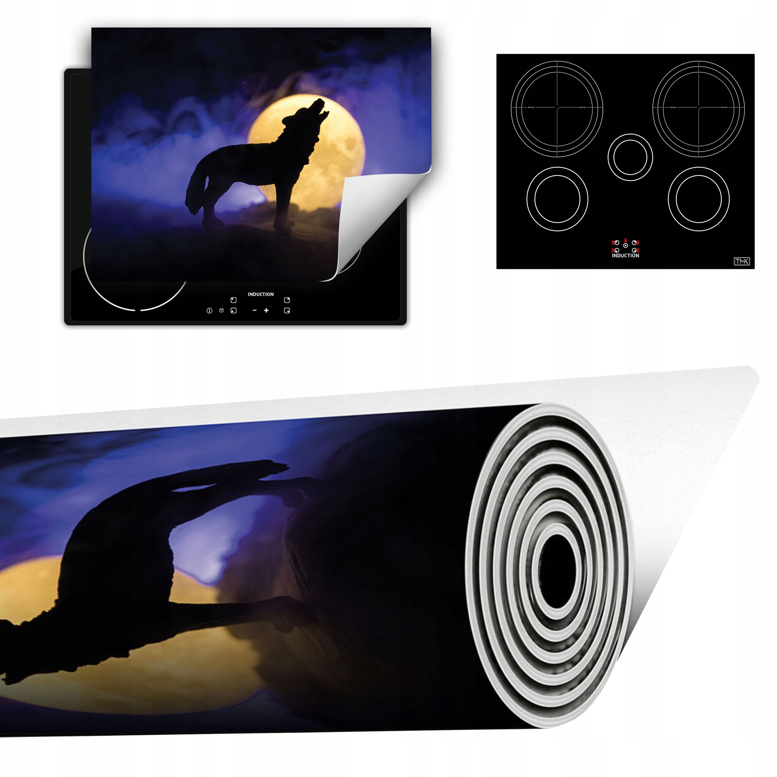 Vinylová Podložka Do Kuchyně Více Místa 70x52 černá vlk