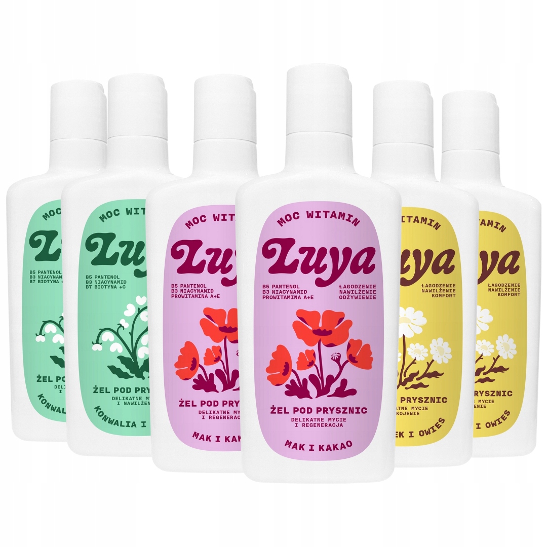 Luya sprchový gel Oves Mák Konvalinka Mix vůní 400 ml x6