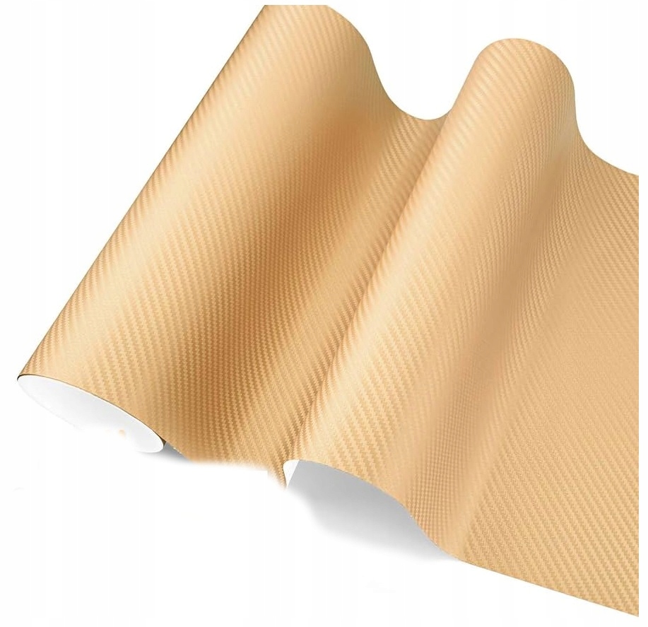 Folia 3D Carbon Karbon Okleina Złota Słupki Progi Kokpit 127x10cm