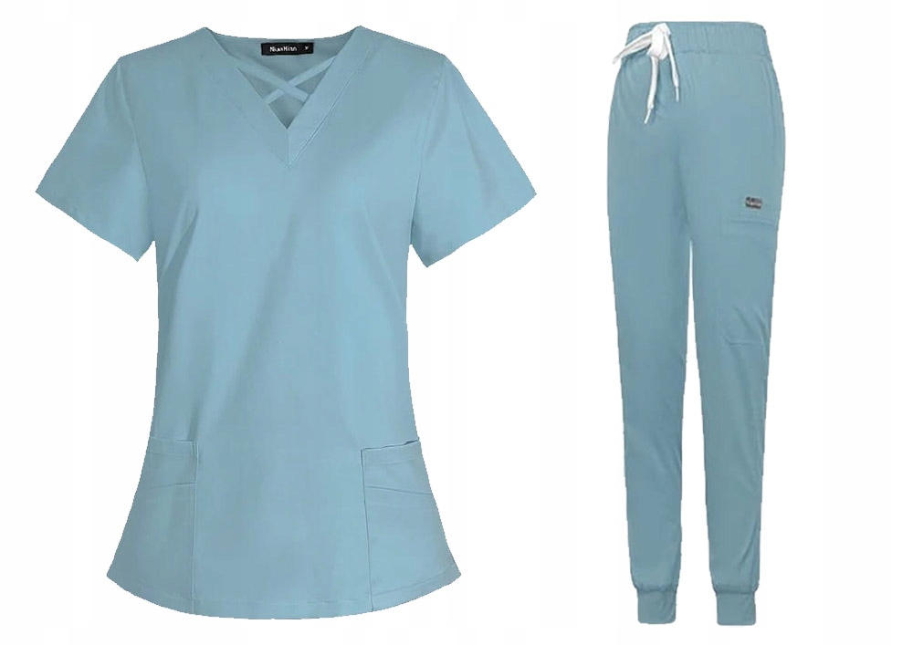 Komplet Medyczny Damski Scrub Uniform Model 42029 Jasnoniebieski Rozmiar S
