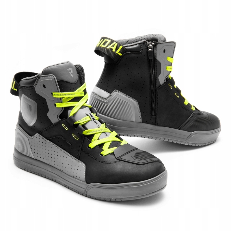 Motocyklové Topánky Rebelhorn Vandal 2 Black Grey Fluo Yellow (40)