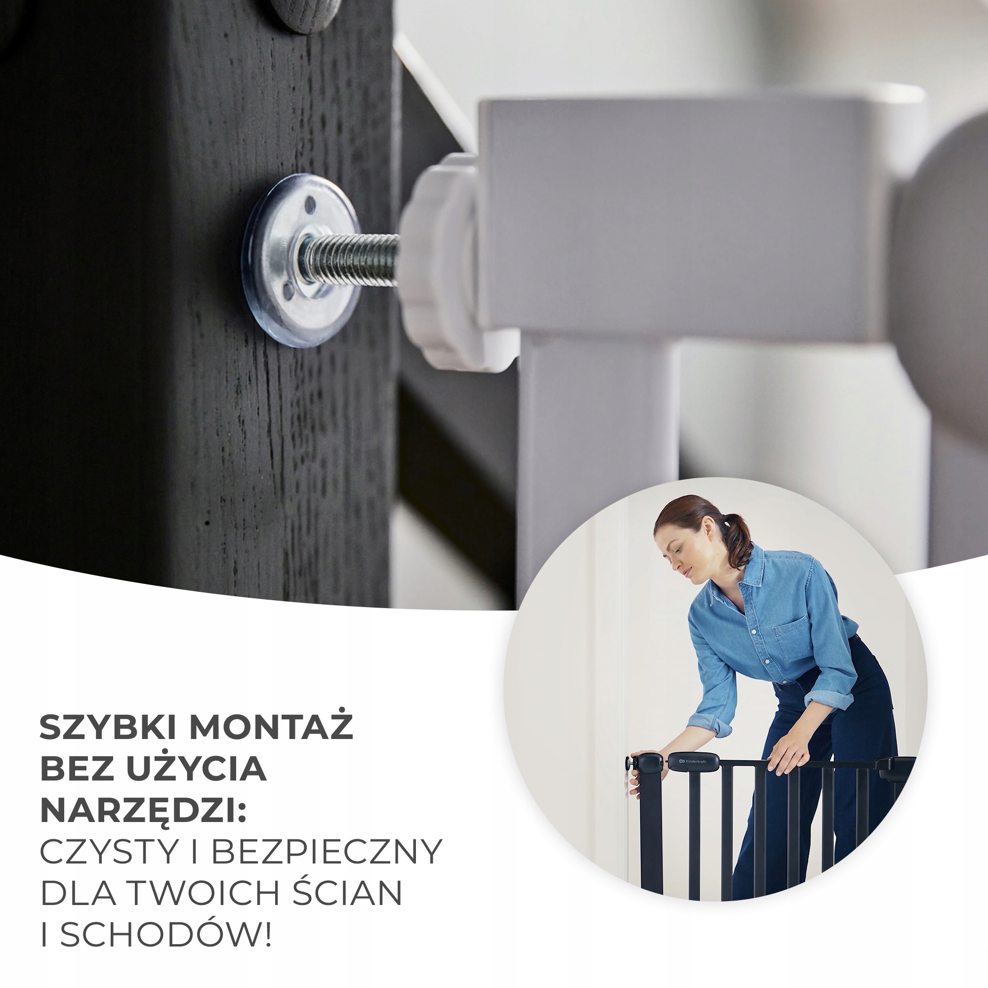 BRAMKA BARIERKA ZABEZPIECZAJĄCA na Schody DRZWI OCHRONNALOCK&GO KINDERKRAFT Przeznaczenie drzwi kominek schody