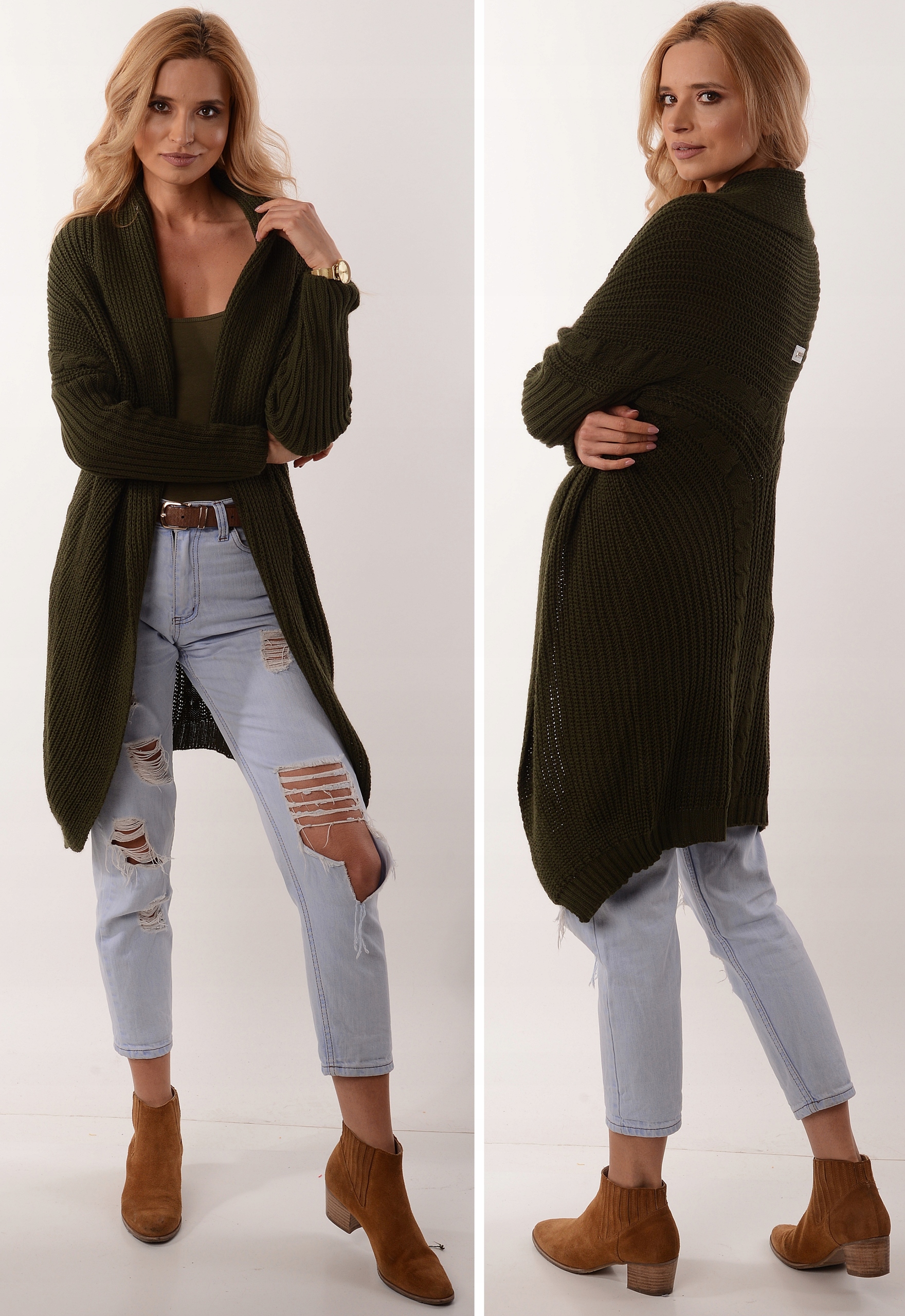 Sweter włoski KARDIGAN NARZUTKA blezer KOLORY Długość do połowy uda