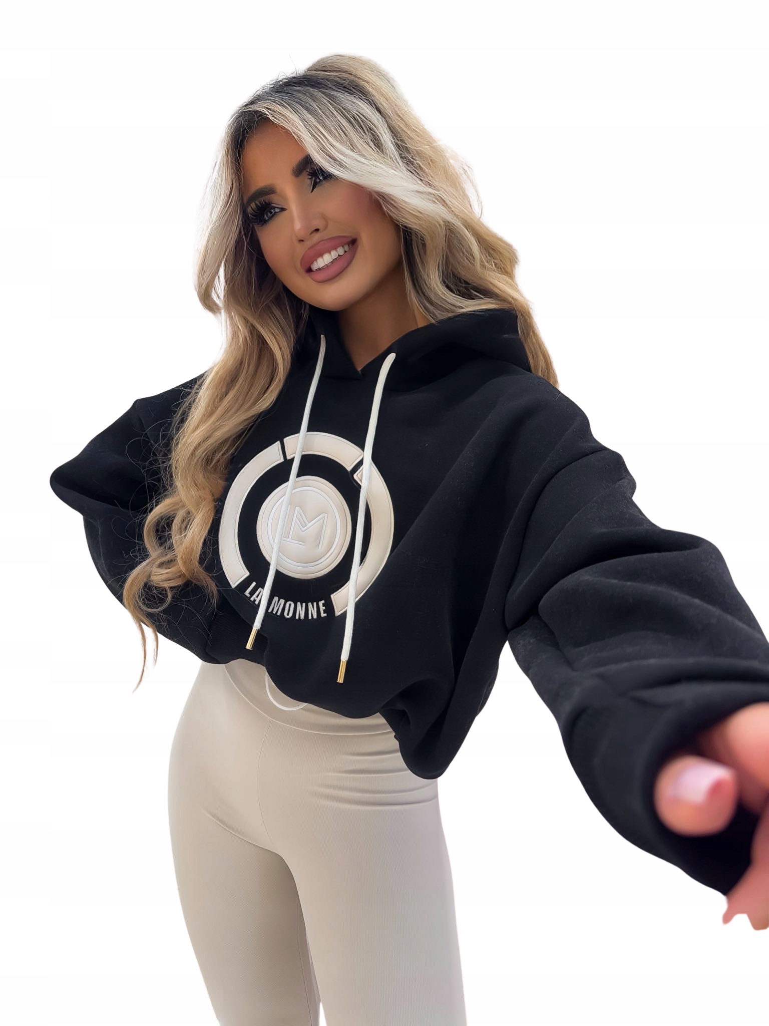 Bluza damska z kapturem Bella La Monne czarna