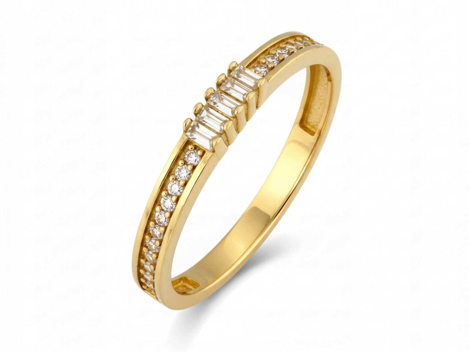 Dámský Prstýnek ze zlata 585, úzký, s kubickou zirkonií, elegantní design pro ni