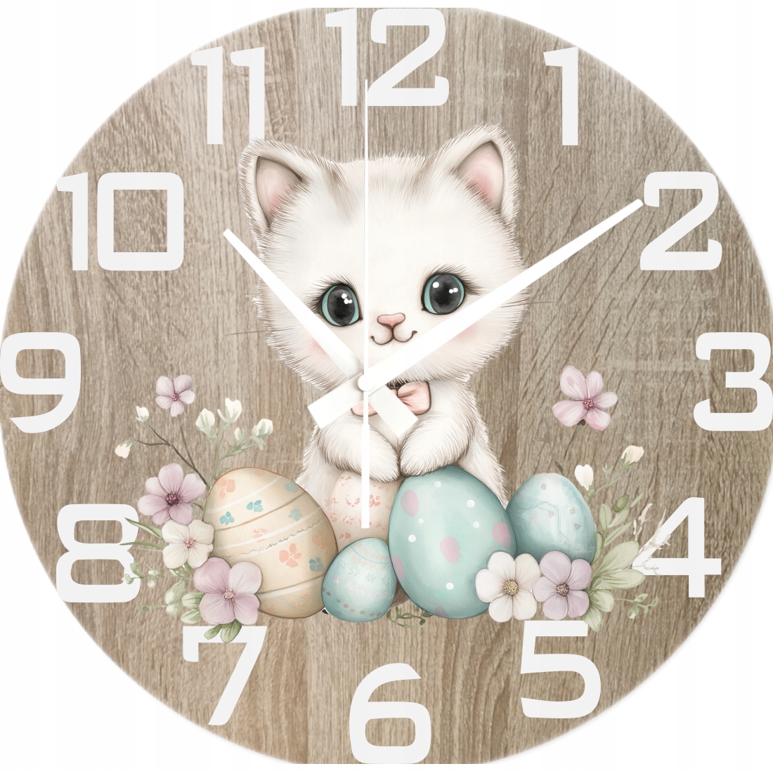 Dekorativní nástěnné hodiny Kočička s pískátky 45 cm