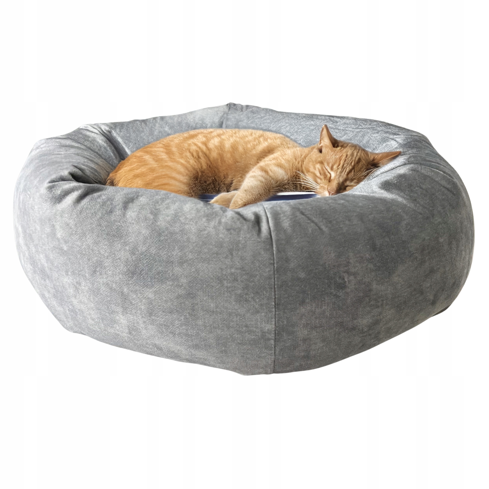 Levně pro kočky Pelíšek Donut, kulatý pro kočky pelíšek šedý, 60 cm