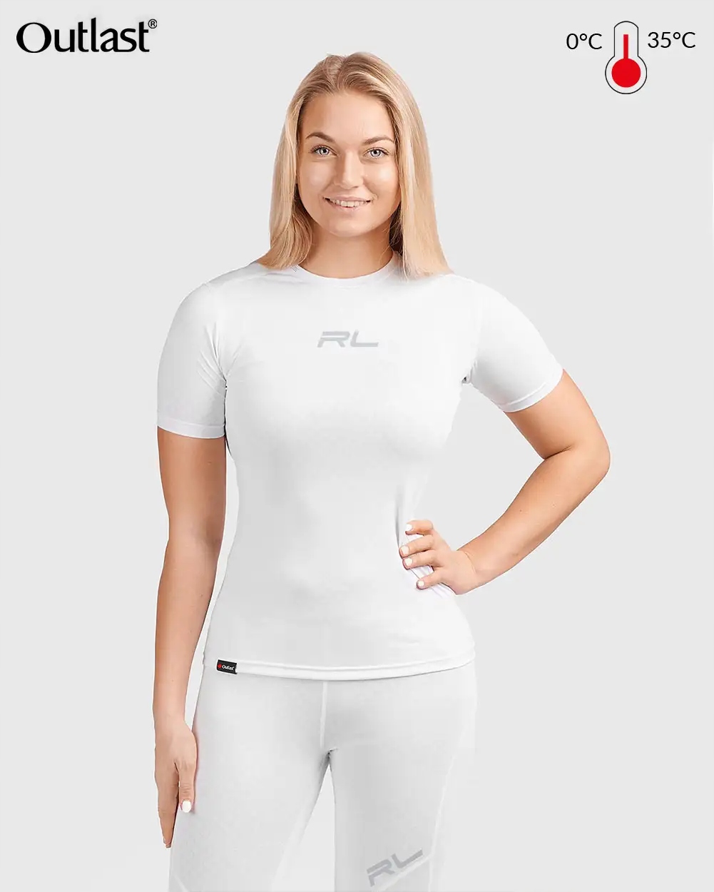 Koszulka Outlast Venus damska Termiczna t-shirt Bielizna Termoaktywna Biała