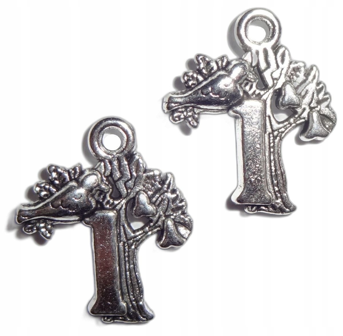 Zawieszki Charms Drzewo Z Ptaszkiem 8szt 18mm