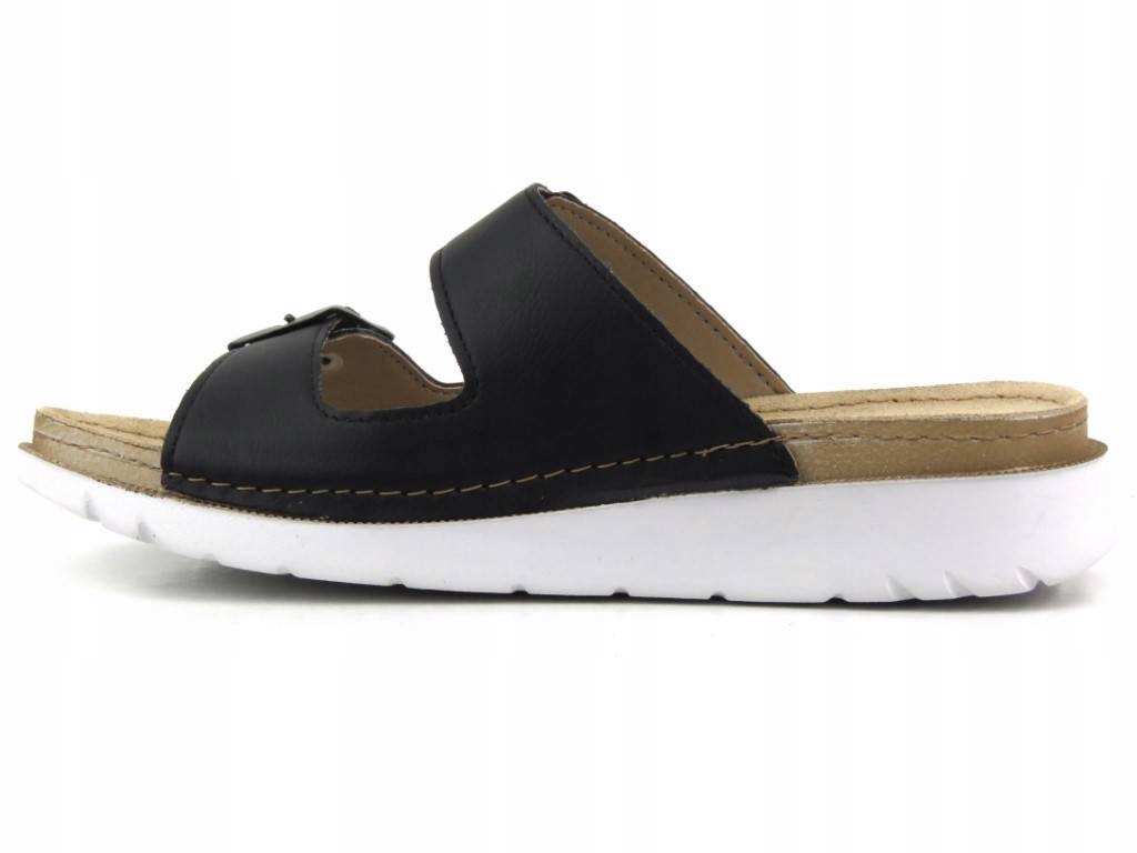 KLAPKI DAMSKIE INBLU WKŁADKA SKÓRA CN33 PROFILOWANE 37 CZARNE Model IN-CN-33