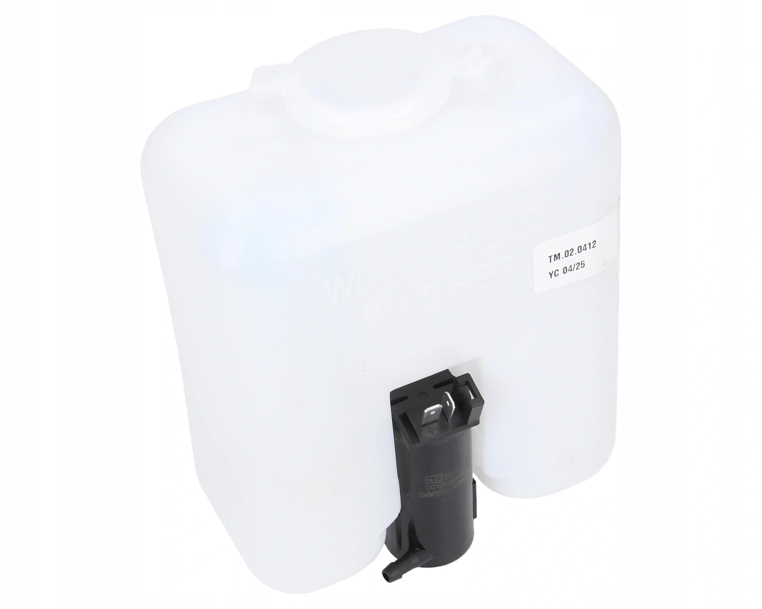 nádrž na kapalinu ostřikovačů traktoru bagru 1,25 l s rukojetí a pumpou 12 V