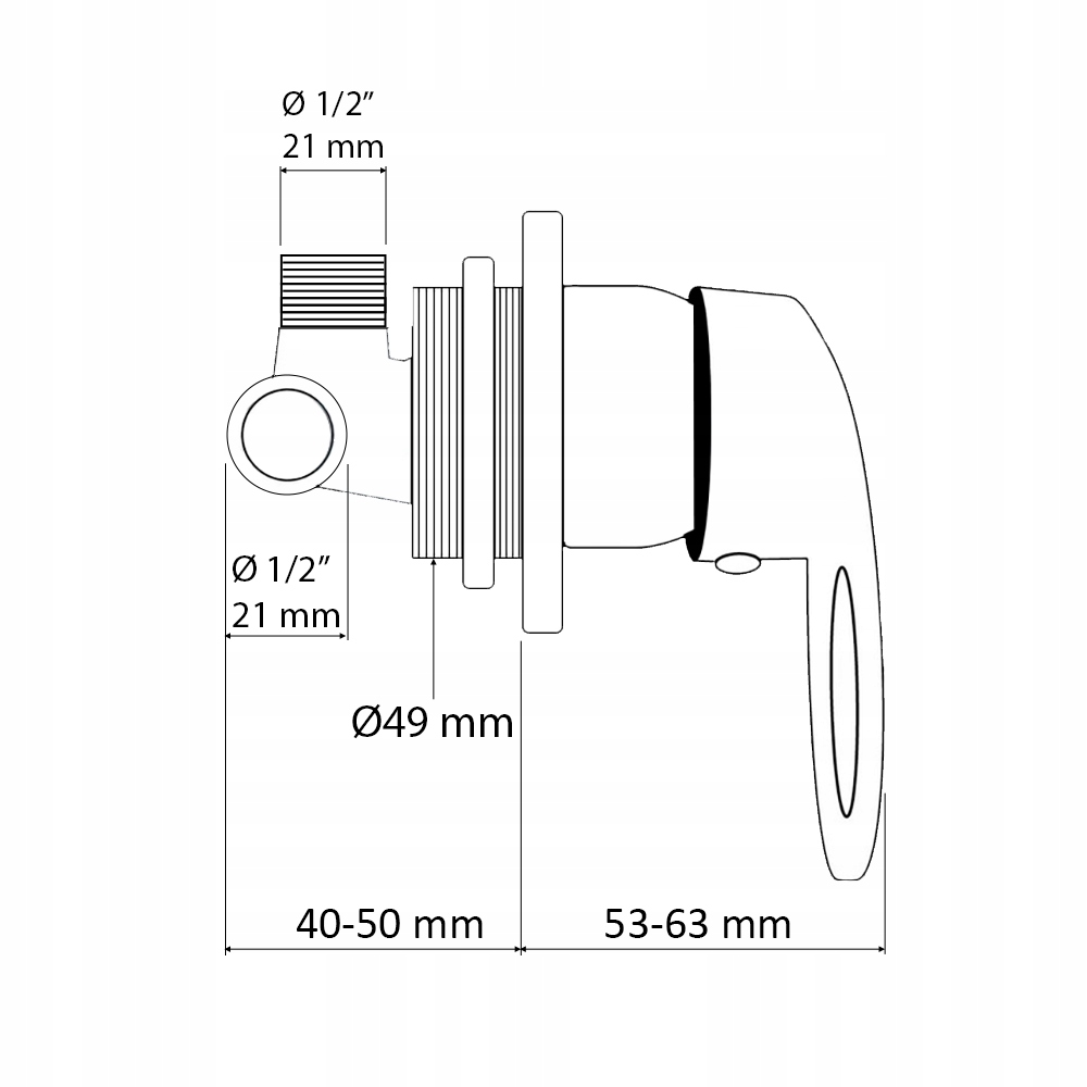 BATERIA PRYSZNICOWA MIESZACZ DO PANELU KABINY PRYSZNICOWEJ Z CHYDROMASAŻEM Linia Sannit Silver