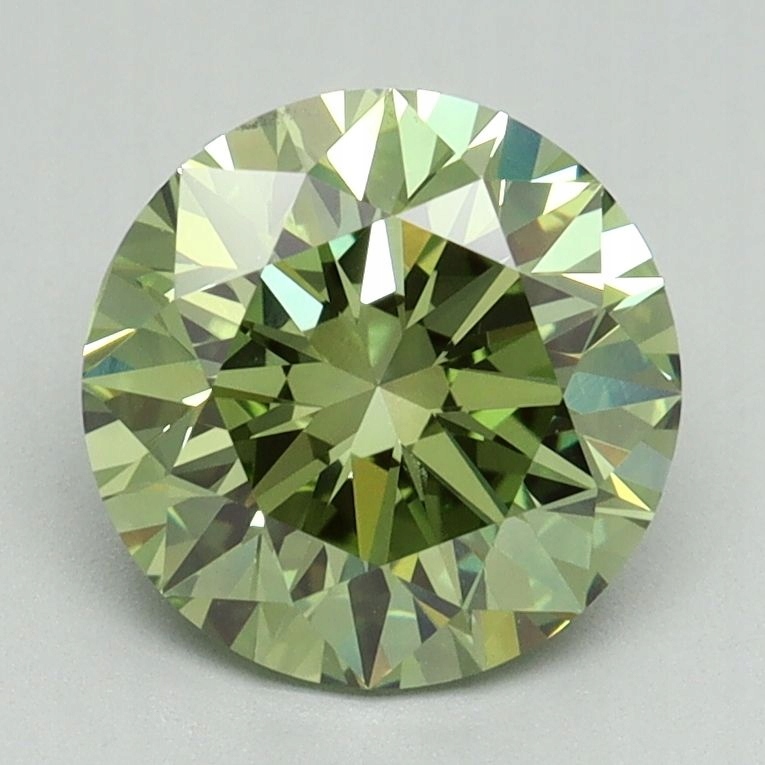 Diament laboratoryjny kolorowy 2.0ct ROUND Fancy Vivid Green VS2 (IGI)