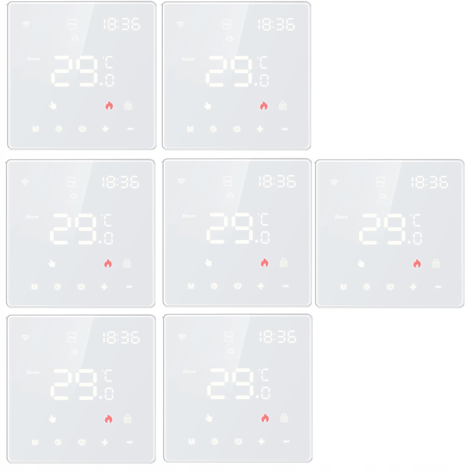 7XTermostat Tuya WiFi dálkové ovládání teploty Led Dotyk 3A